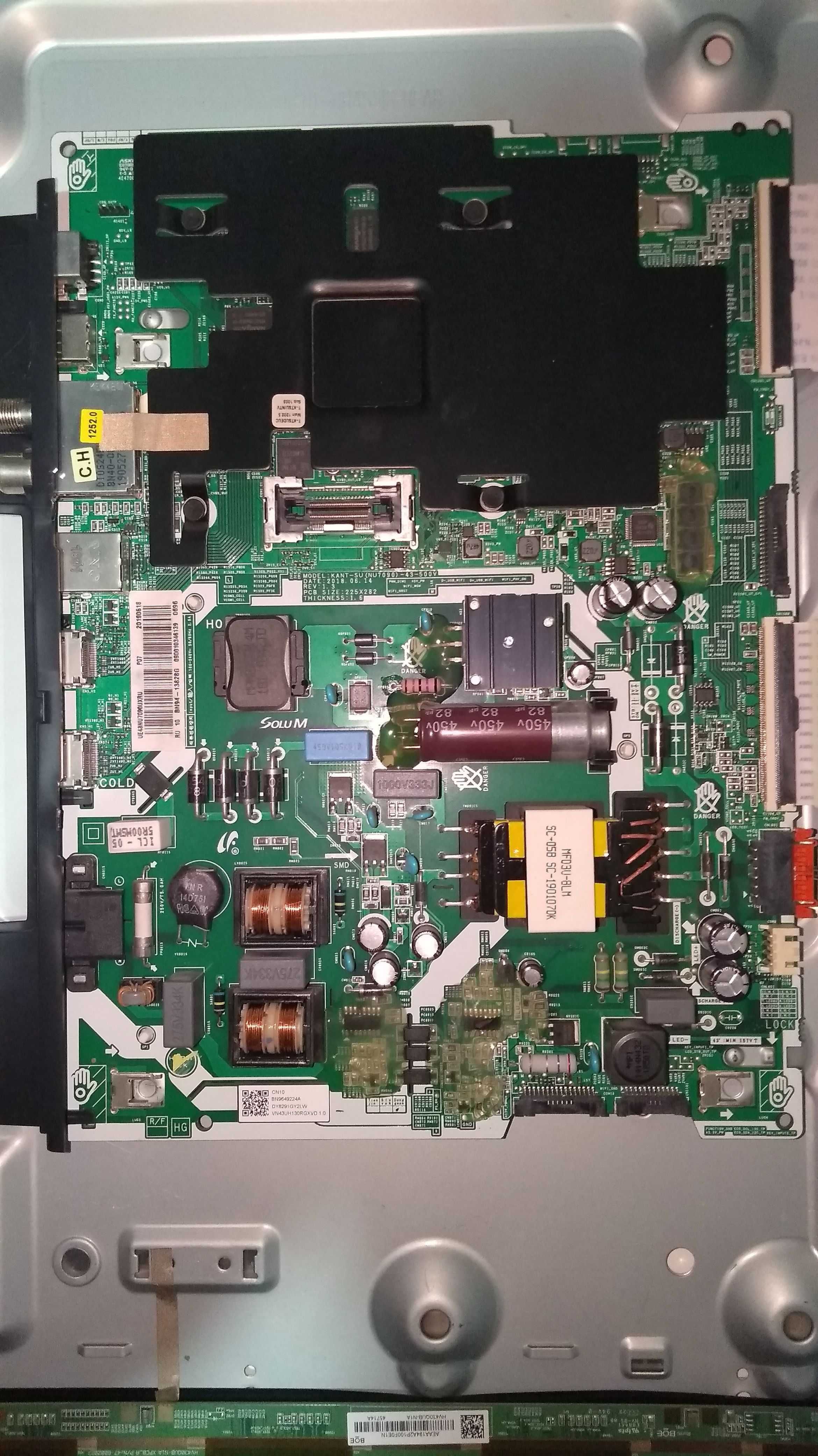 Samsung ремонт телевизора UE43NU7090, BN9649224A, HV430QUB-N1A