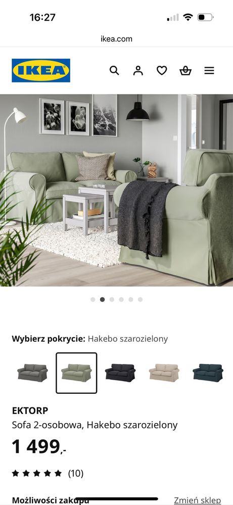 Kanapa Sofa Ektrop dwuosobowa ikea