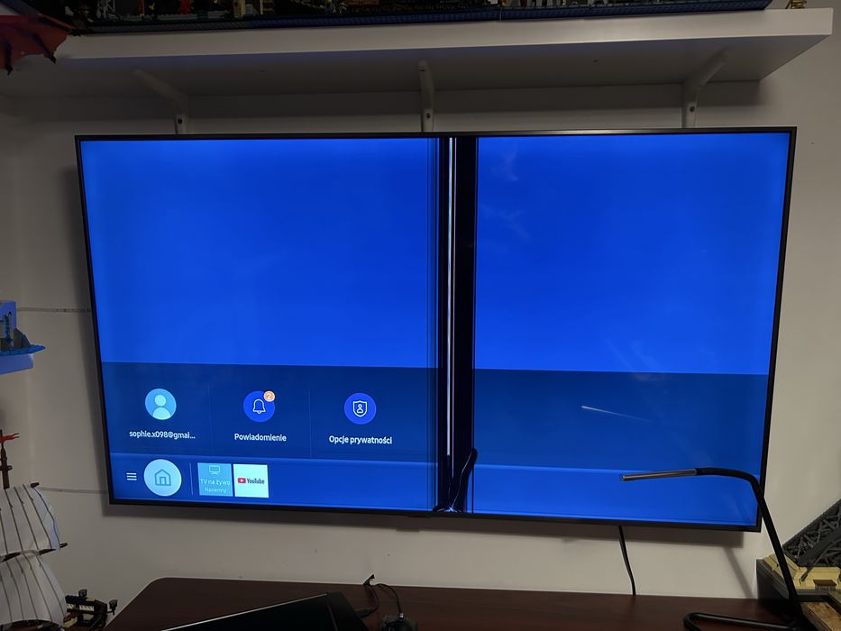 Telwizor samsung 55 cali led 4k uszkodzony ale dziala