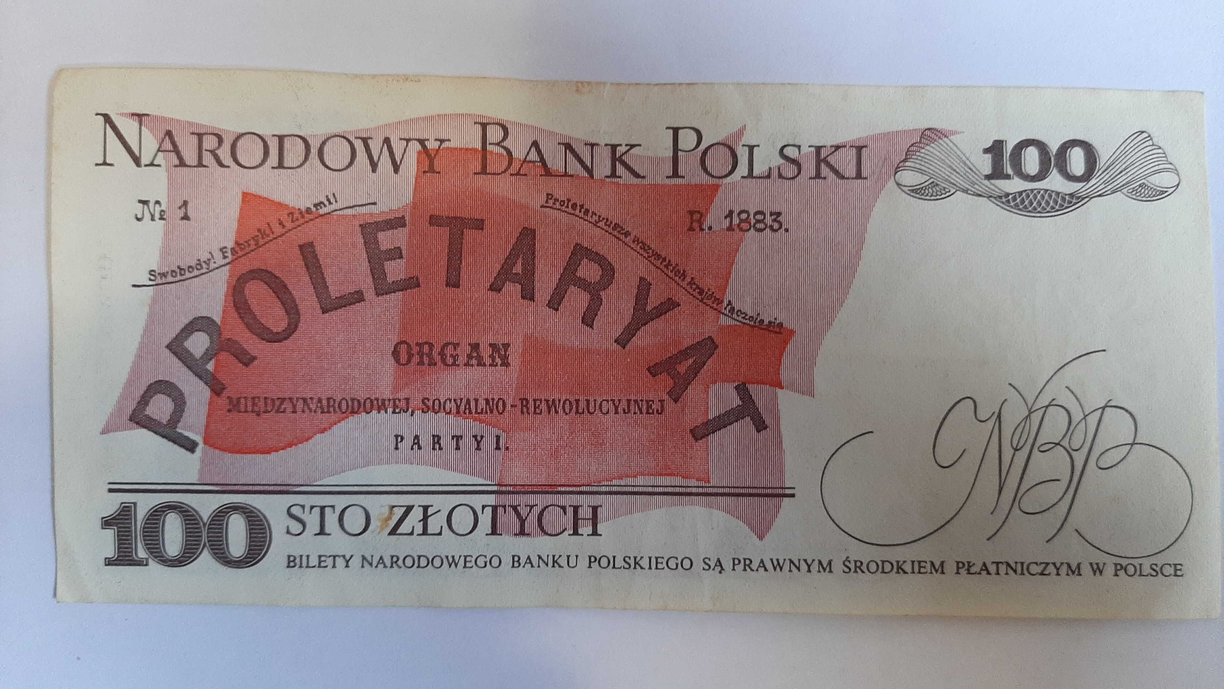 Banknot 100 zł PRL Ludwik Waryński