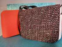 Mala OBag de base branca e pocket laranja