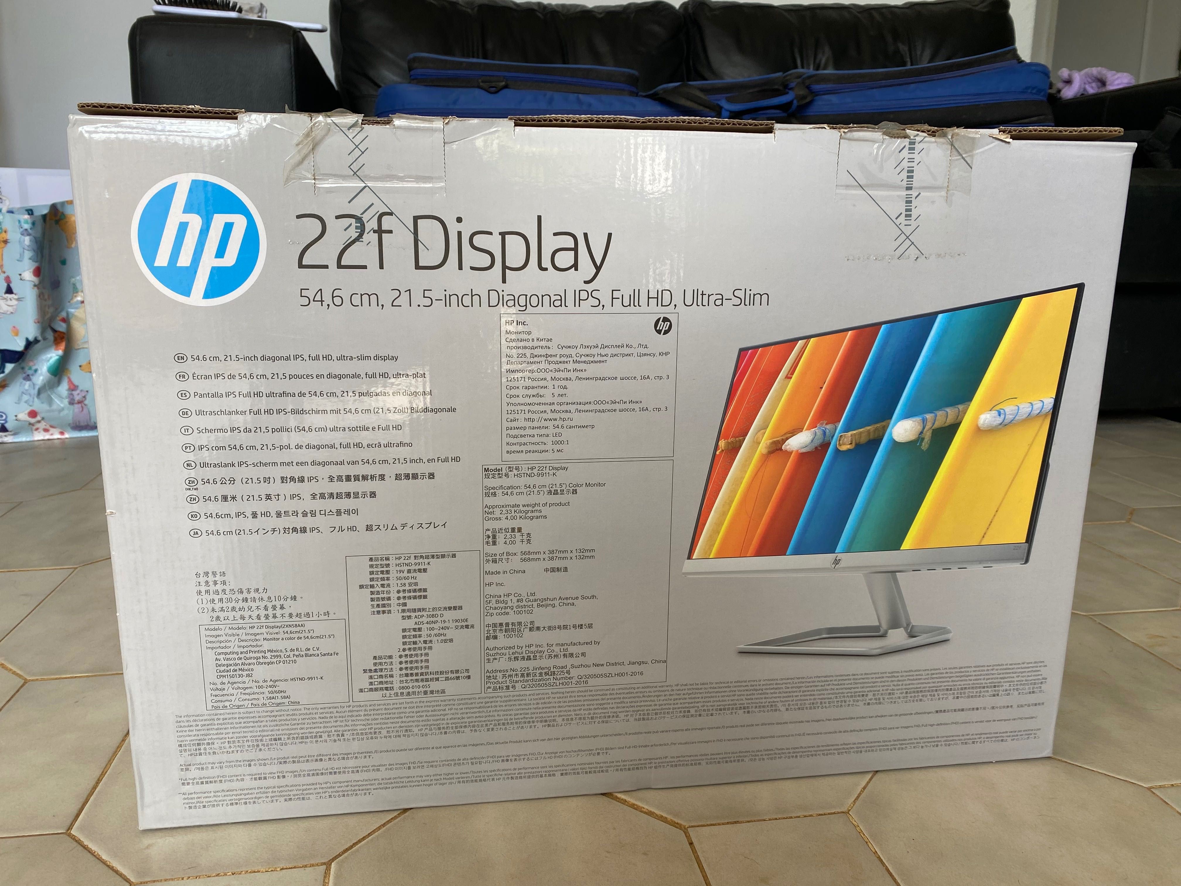 Monitor HP 22F 21.5" Full HD (Como novo)