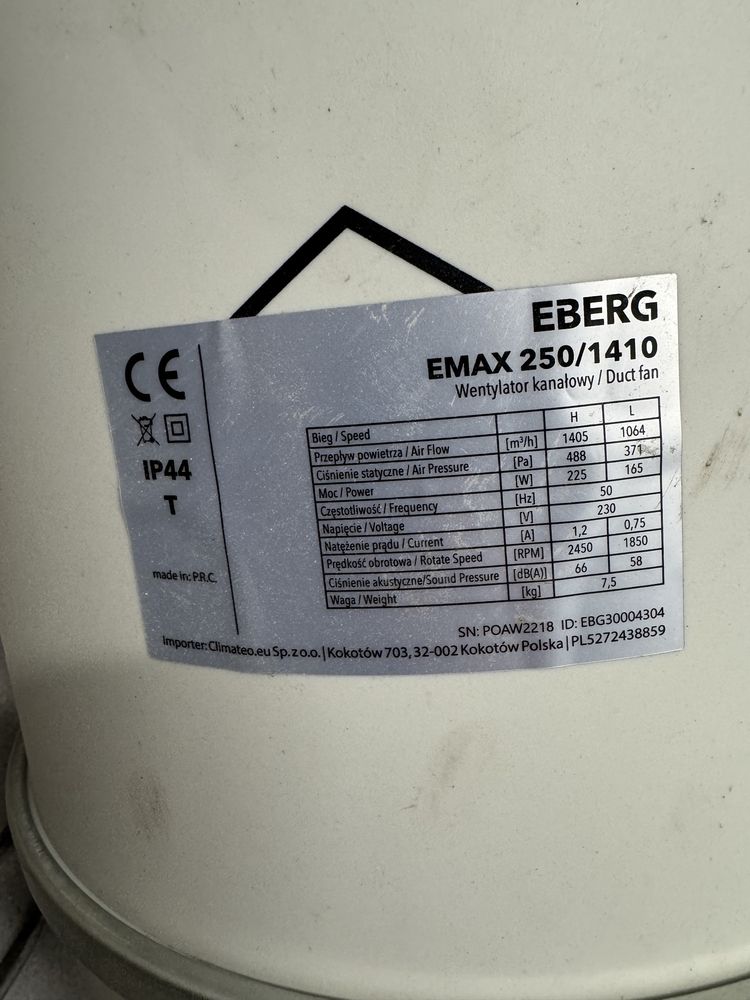 Eberg emax 250  - 1405 m3/h