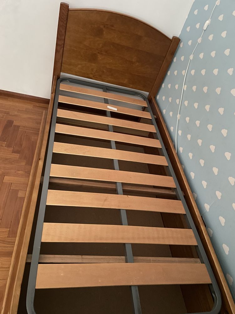 Cama de solteiro com arrumação + colchão ortopédico