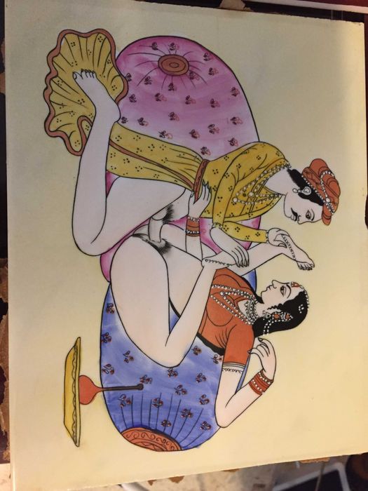 Gravuras em azulejo, motivo erótico. Pintado à mão. Antigas.