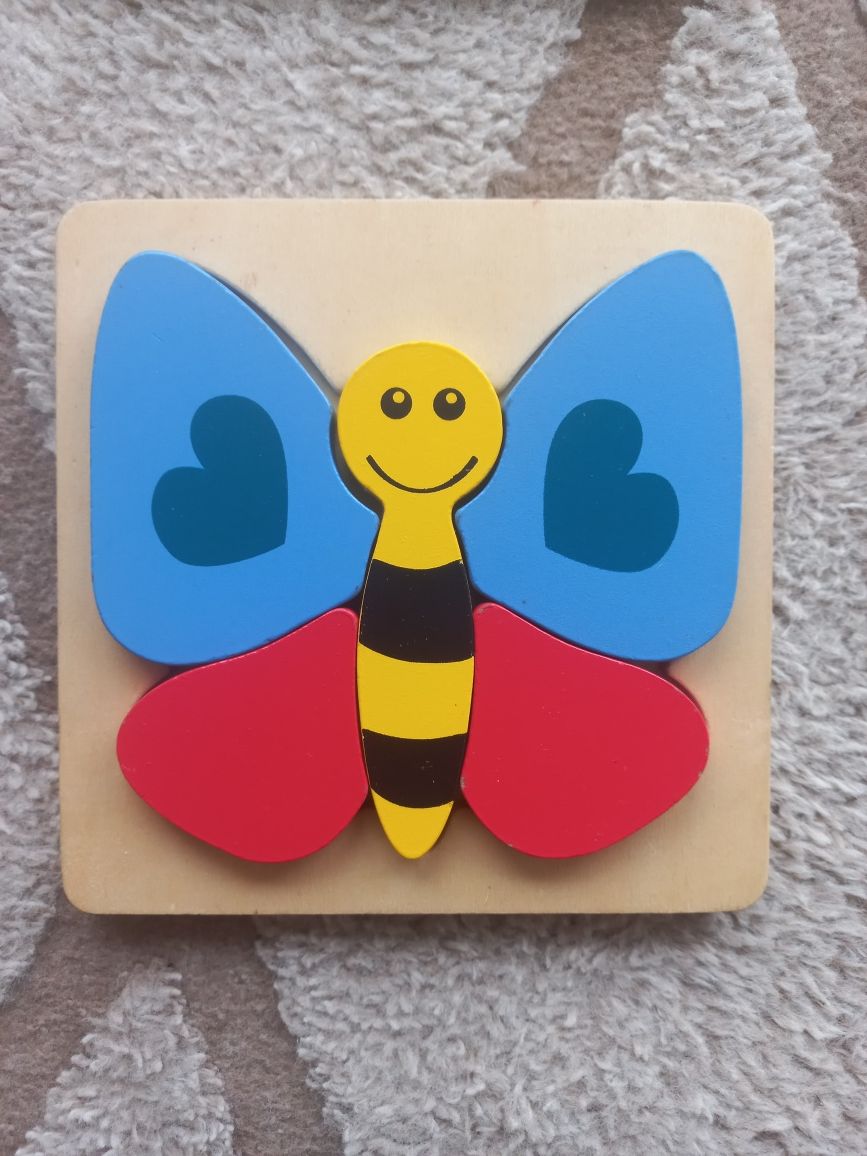 Układanka drewniana puzzle drewniane Playtive ryba motyl