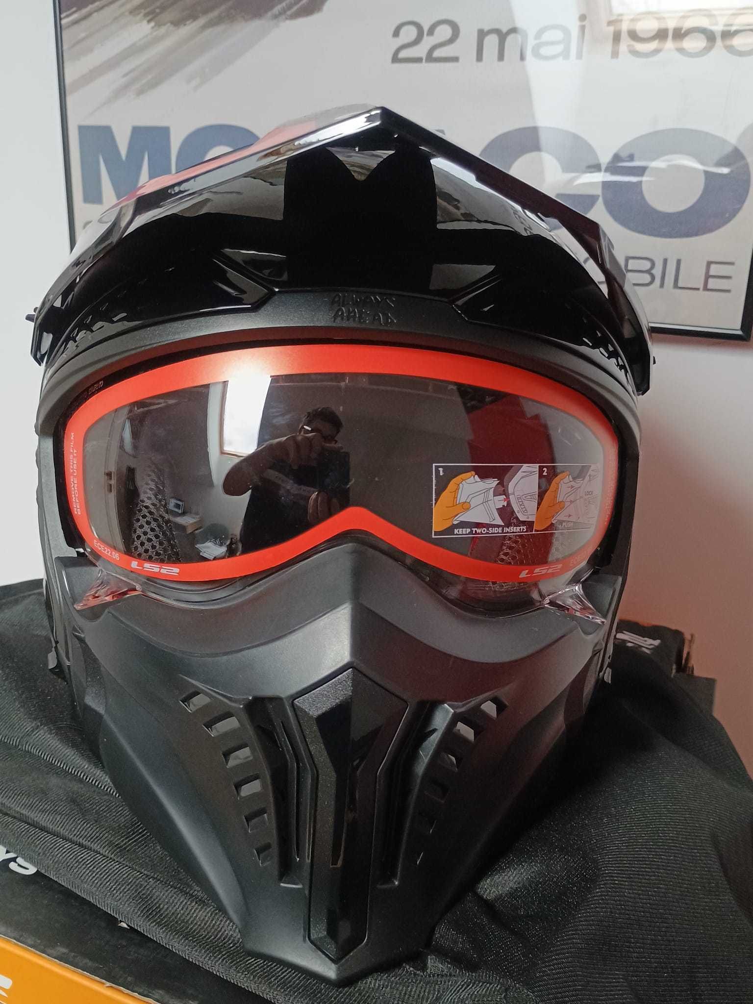 KASK LS2 model OF606 w grafice DRIFTER TRIALITY RED rozmiar S lub L