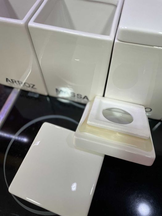 Conjunto frascos recipientes de cozinha para massa, arroz, etc