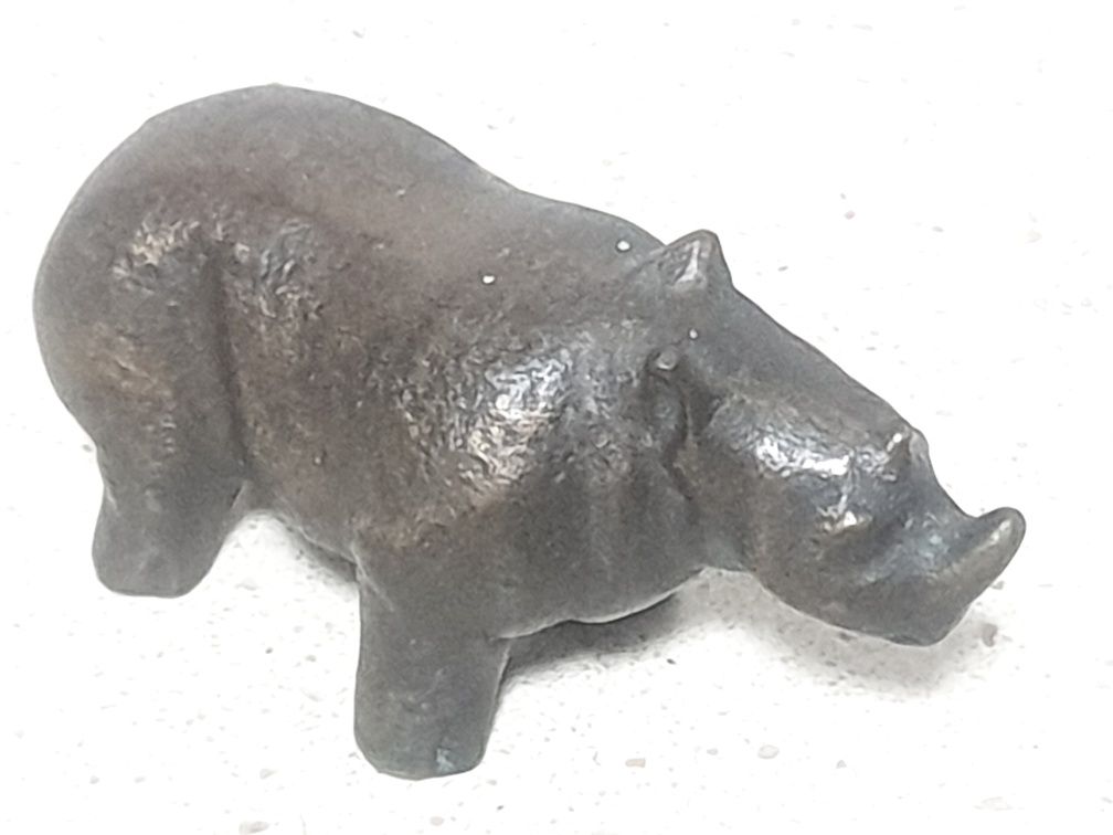 Fantástico antigo pisa papel Rino em bronze