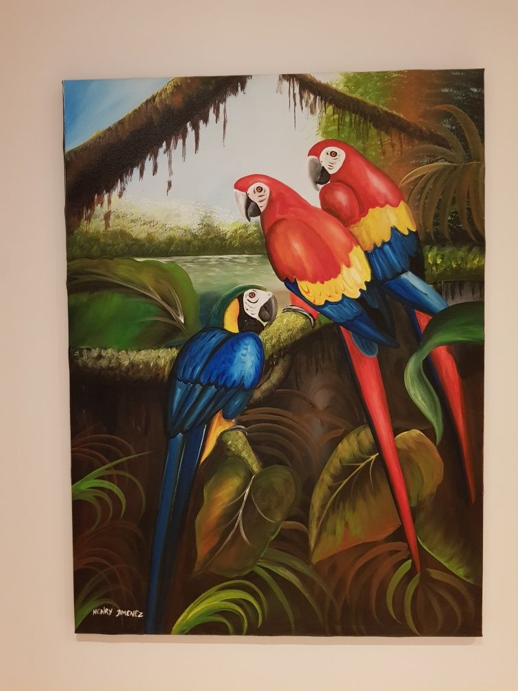 Quadro pintado à mão- Motivo Tropical