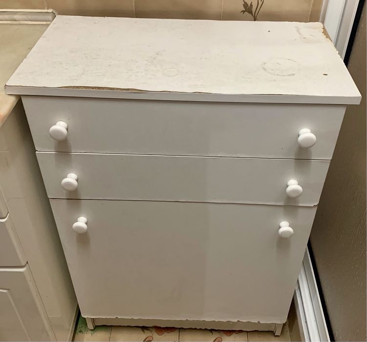 Movel WC em mdf branco com gavetas