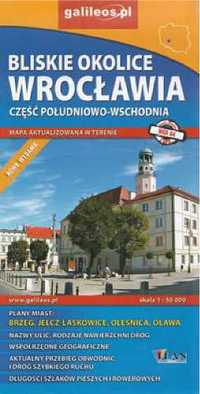 Mapa - Bliskie okolice Wrocławia cz. połud - wsch. - peaca zbiorowa