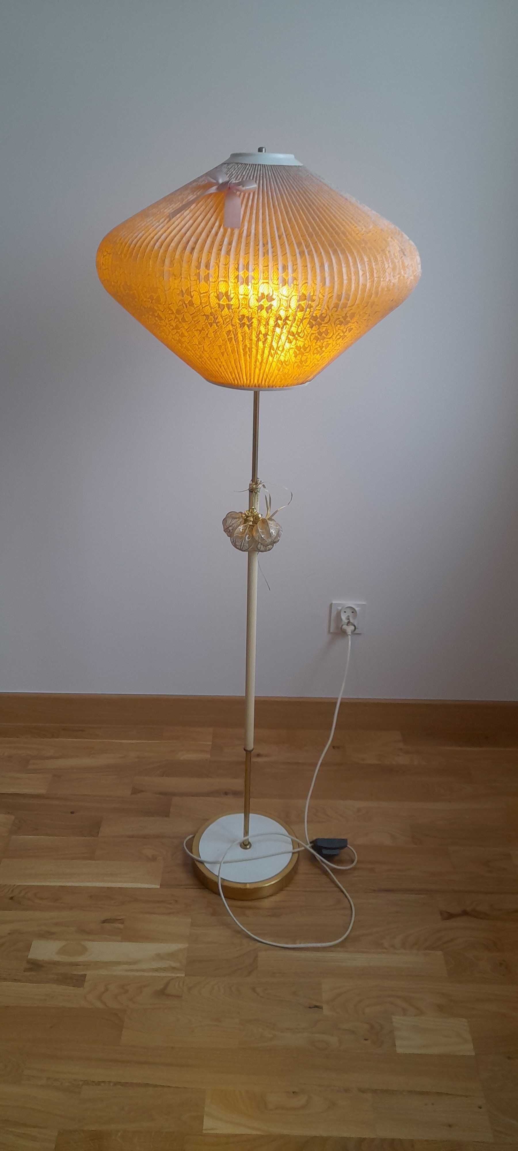 Duża lampa stojąca spodek PRL