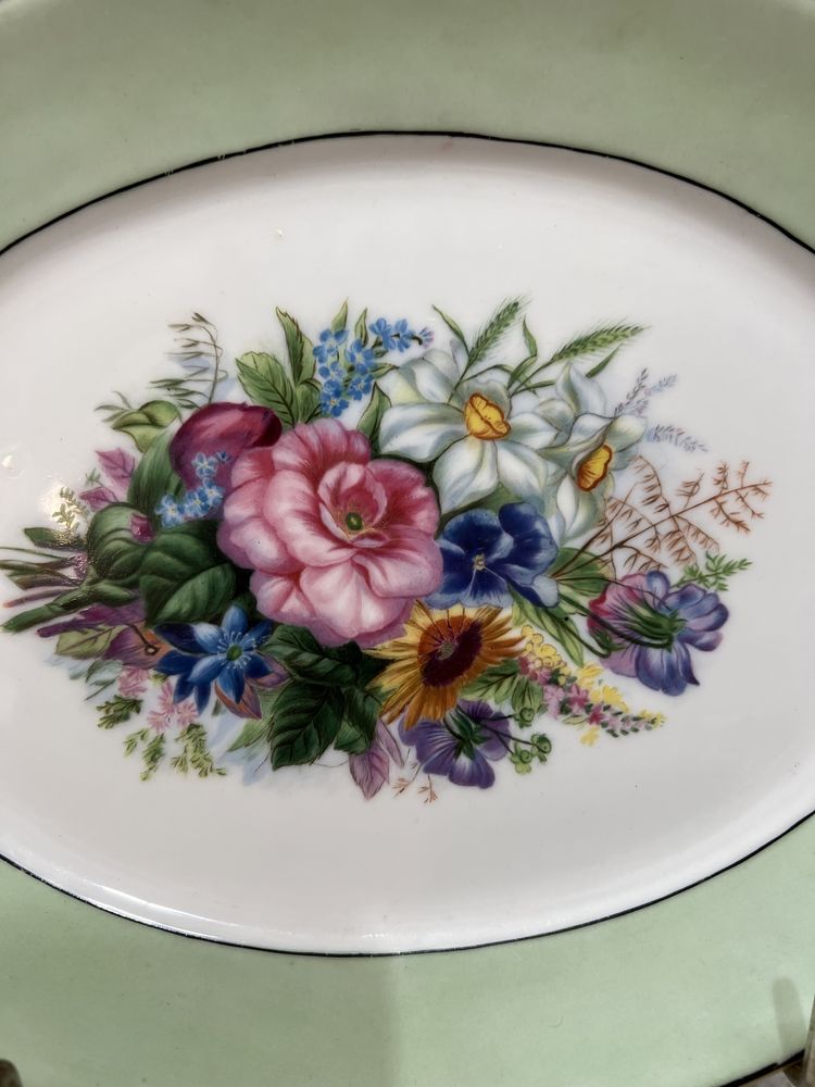 biedermeier patera porcelanowa w kwiaty xix wiek