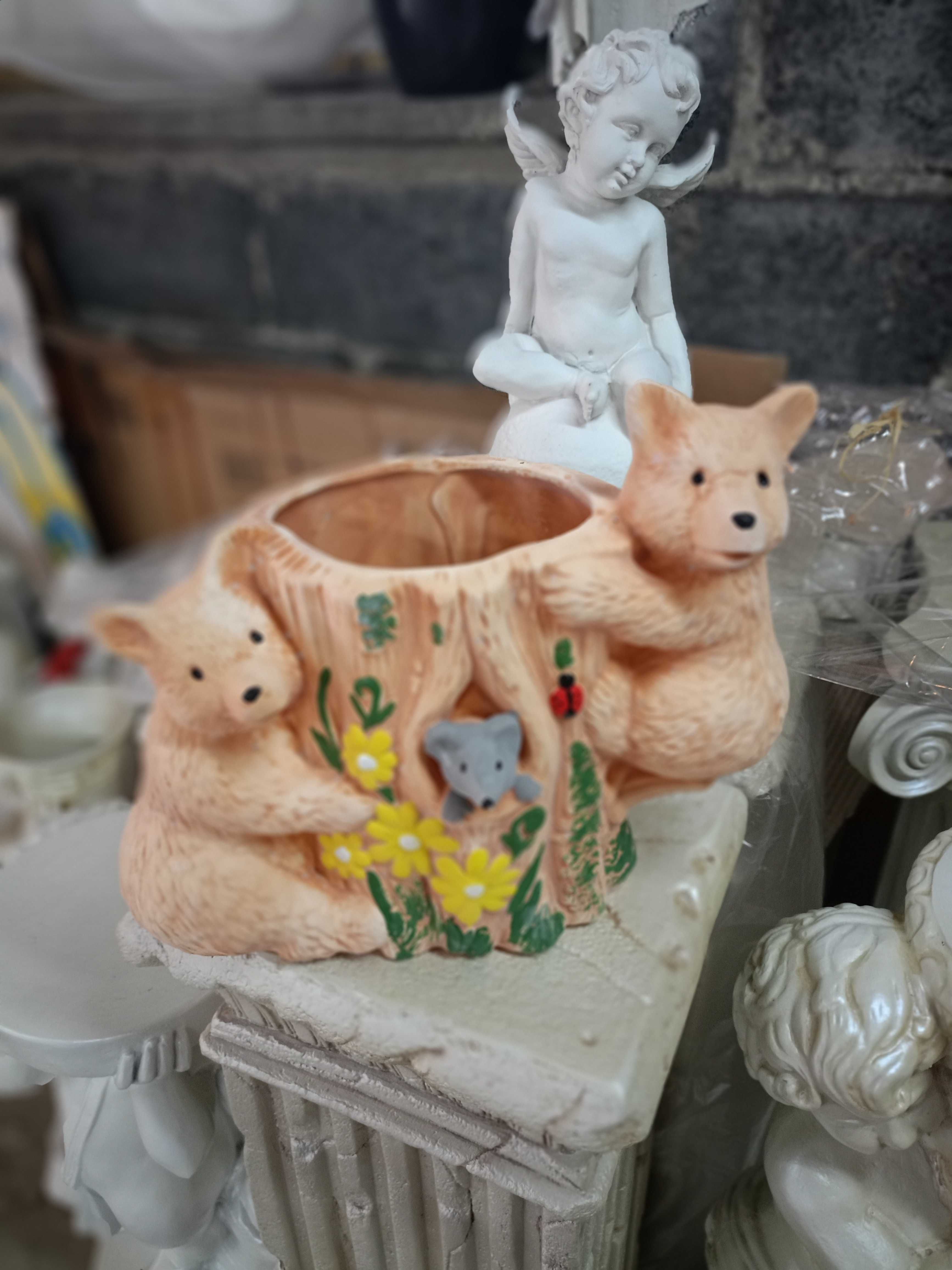 ceramiczna doniczka misie