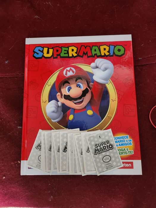 Caderneta supermario vazia+ coleção completa de cromos para colar