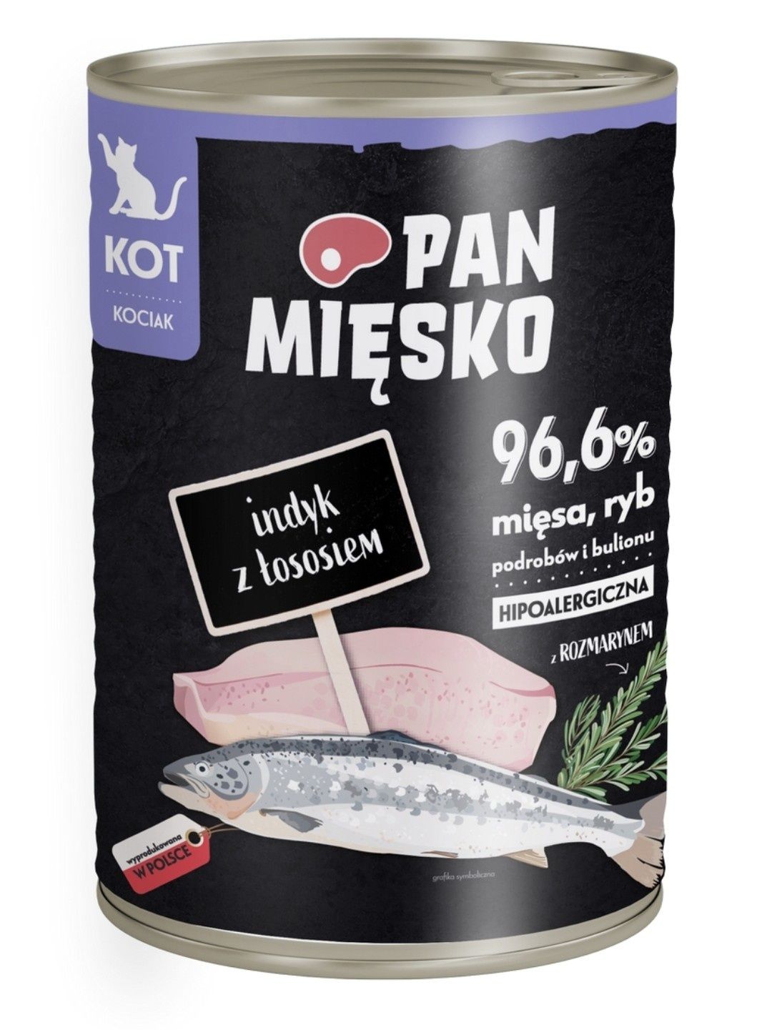 Pan Mięsko karma mokra dla kota Indyk z łososiem dla kociąt 400g