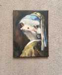Dziewczyna z perłą. Obraz olejny na płótnie 30x40 cm