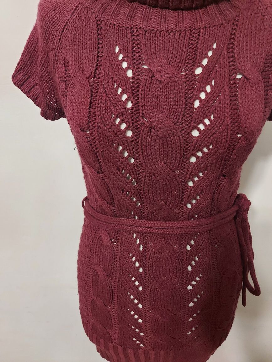 Długi damski Sweter sukienka tunika z golfem rozmiar L / XL