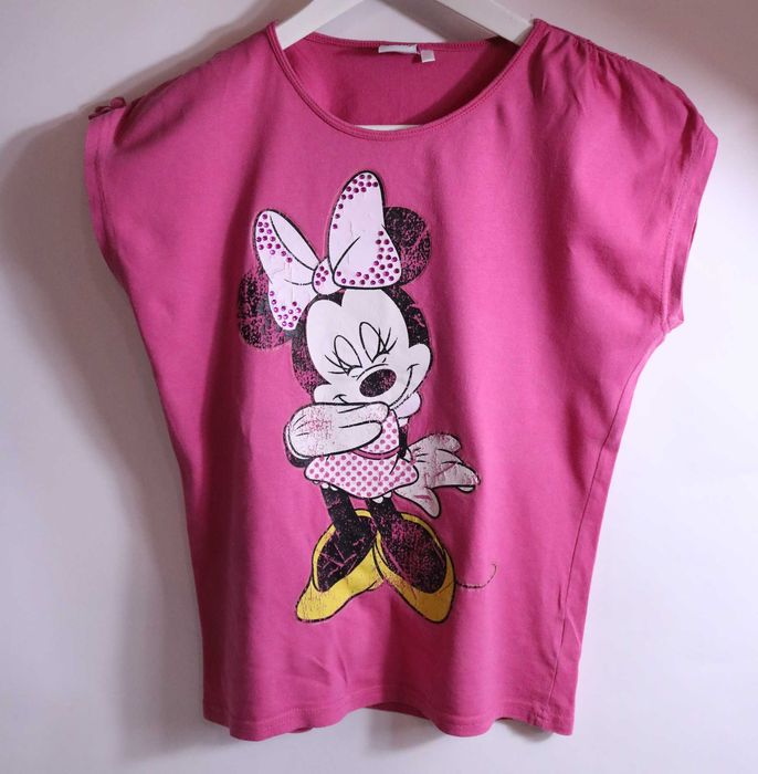Bluzka dziewczęca z krótkim rękawem Disney rozmiar 128-134