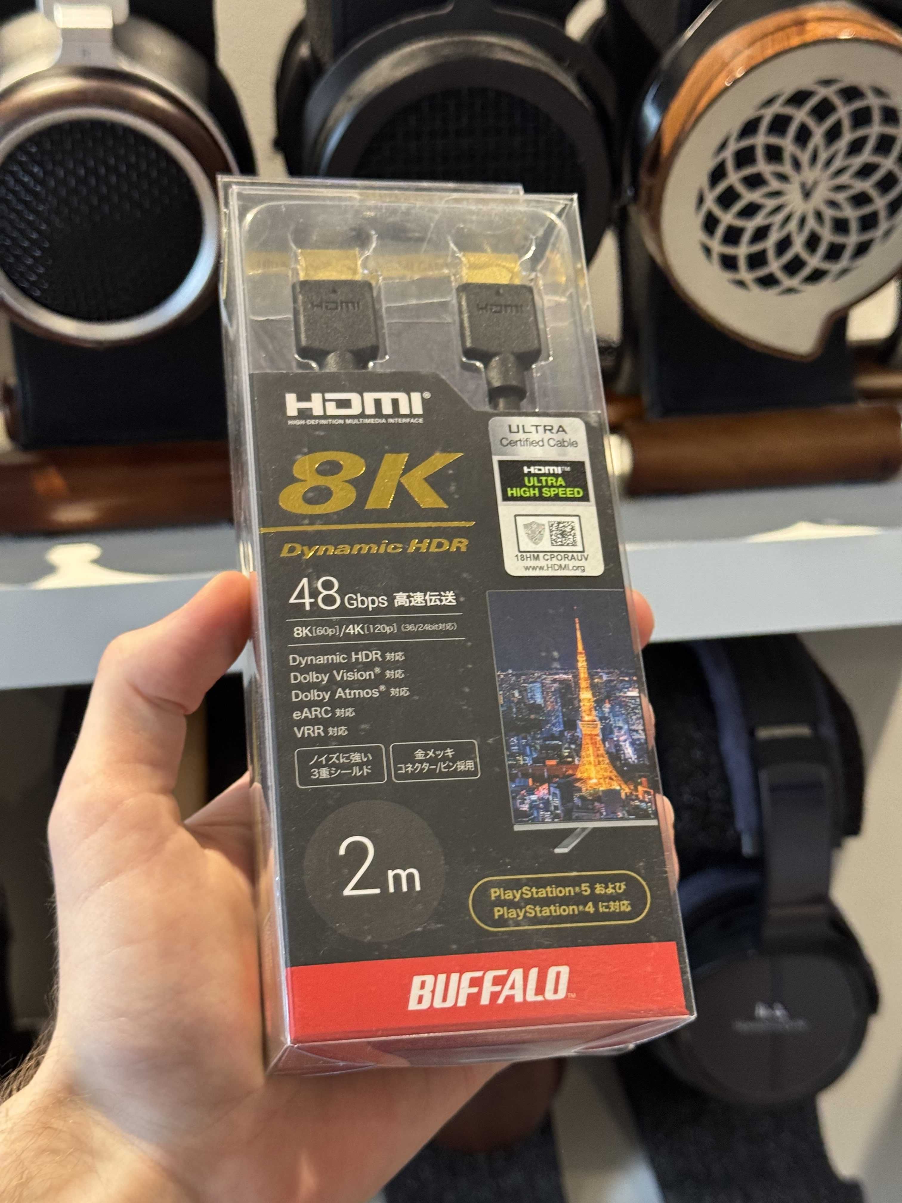 Kabel HDMI 2m 48Gbps HDMI Ultra Speed Dynamic HDR "BUFFALO" Japoński