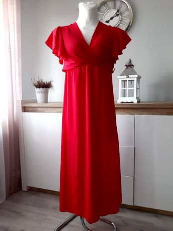 Sukienka dluga czerwona M nowa ślub komunia wesele