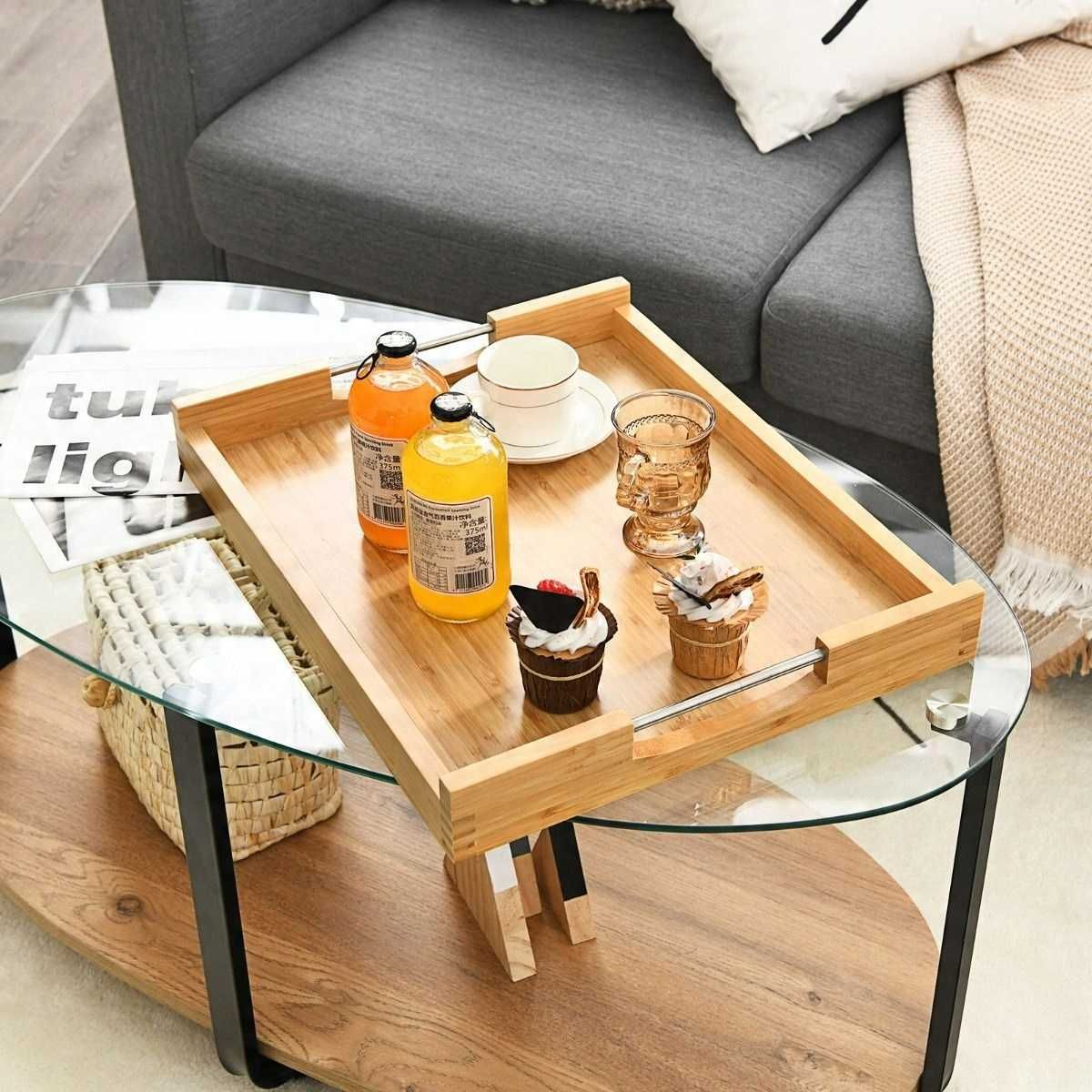 Stolik Costway prostokątny 47 x 38 x 58,5cm bezbarwny (207)