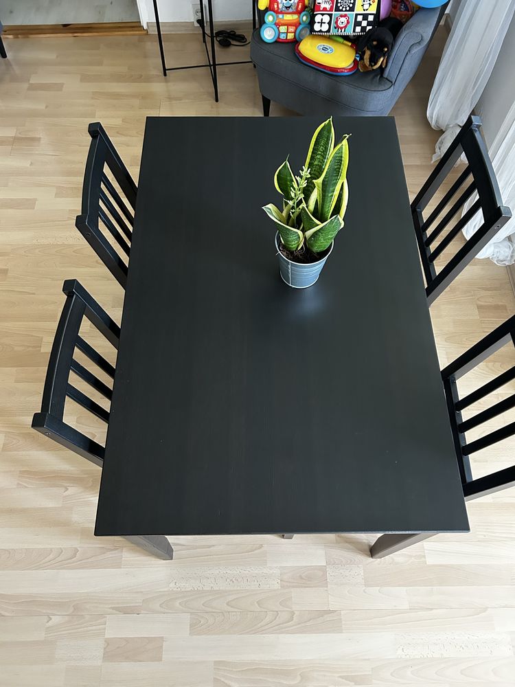Jak nowe! Ikea STEFAN 4 krzesła z drewna z poduszkami + gratisy