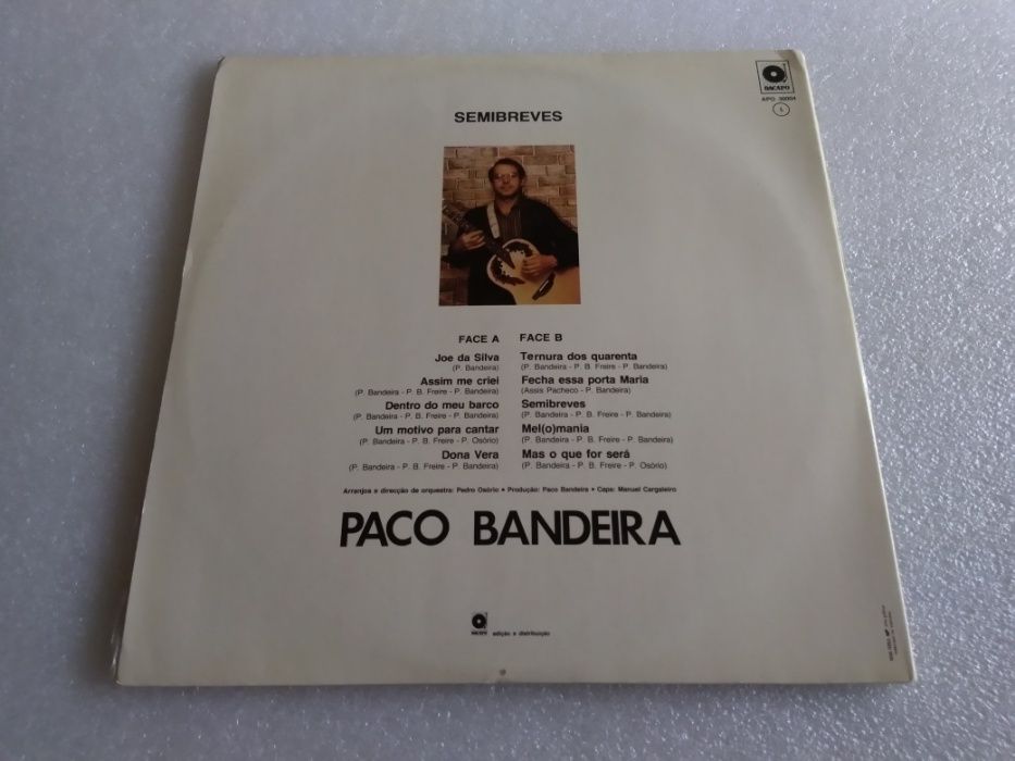 Paco Bandeira ‎– Semibreves – vinil com Capa de Manuel Cargaleiro.