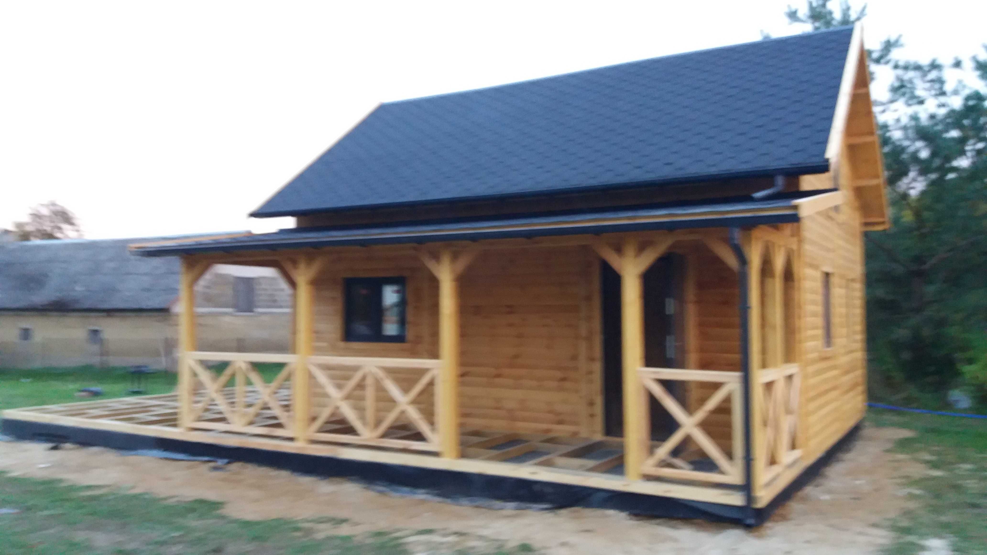 domek drewniany,do 35m2, letniskowy,kryty gontem,z poddaszem,drewniany