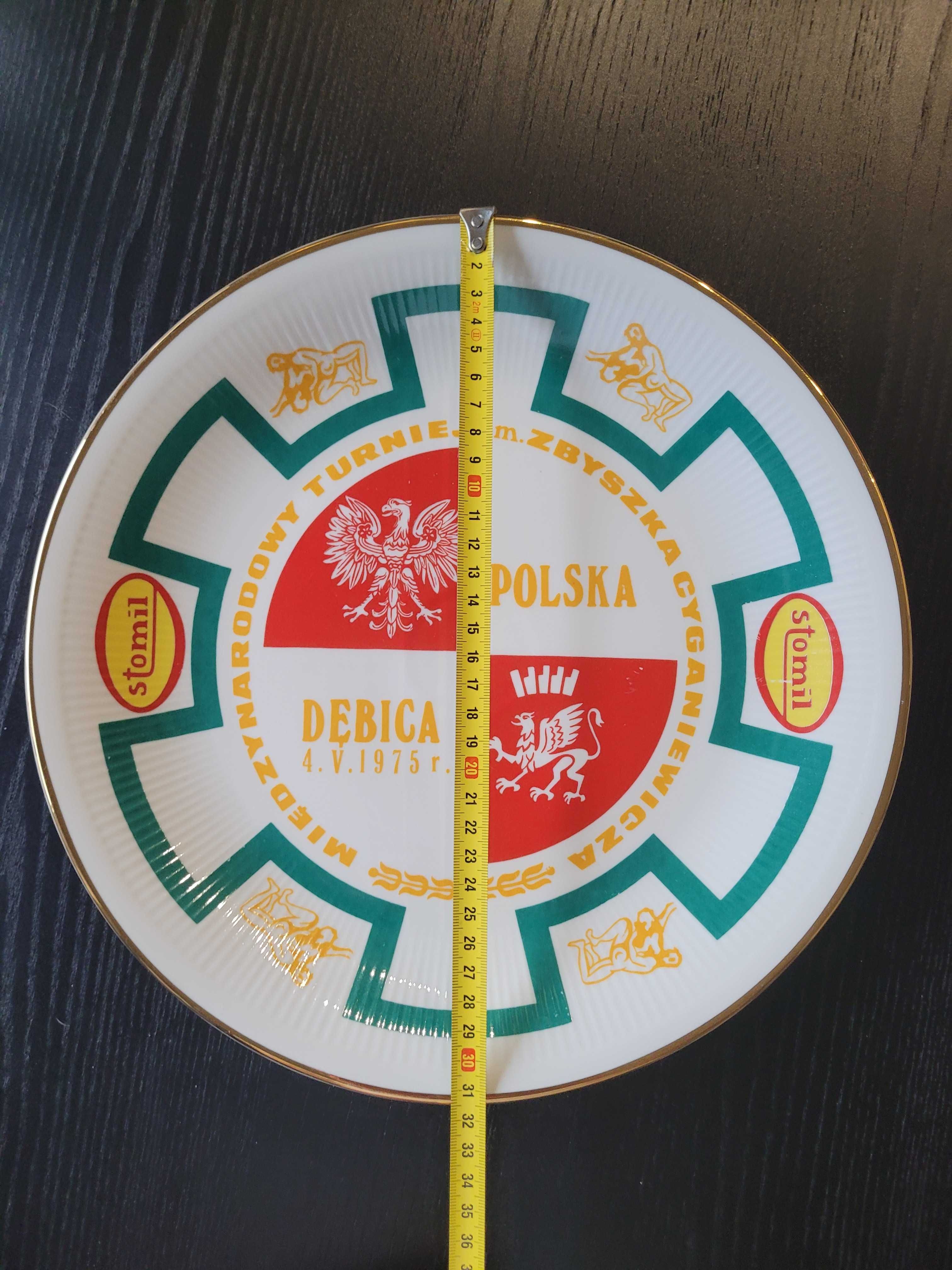 Wisłoka Dębica zapasy duży talerz porcelana Wałbrzych
