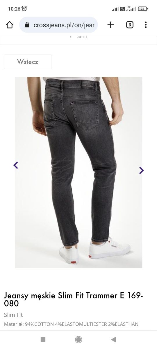 Jeansy męskie Slim Fit Trammer E 169-080 
Firma  Cross Jeans