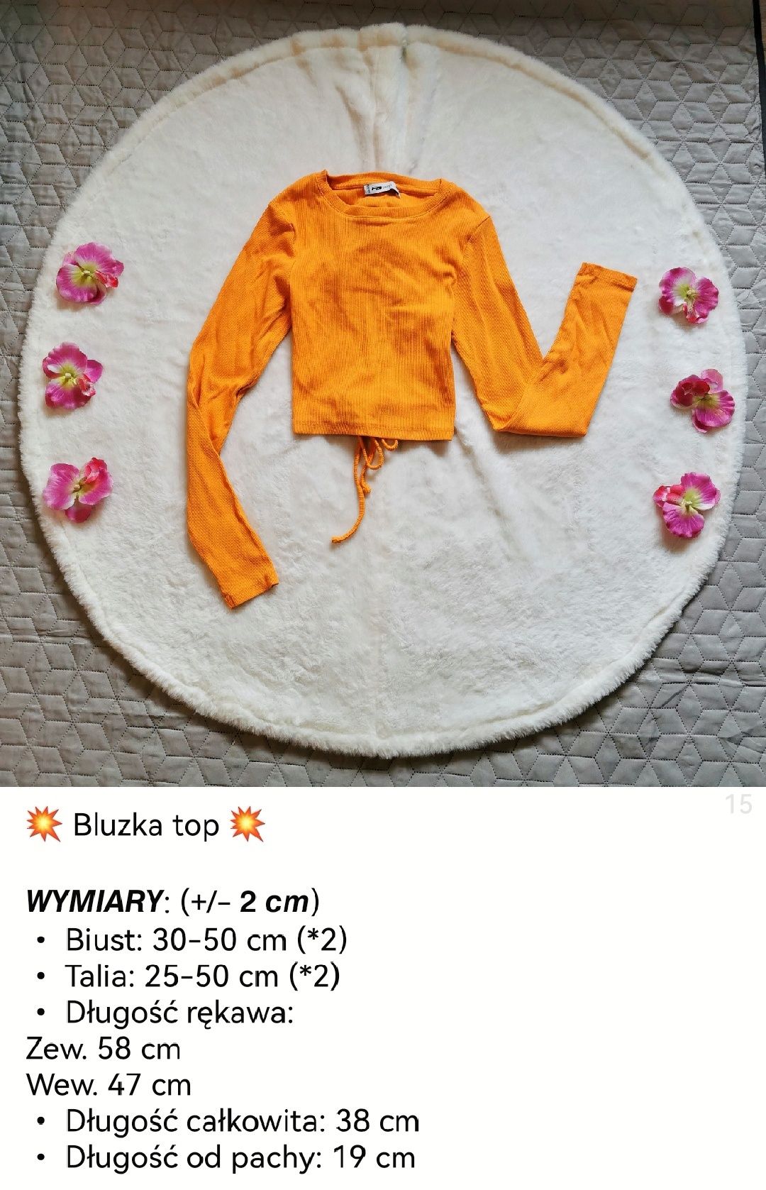 Bluzka top prążkowana z odkrytymi plecami