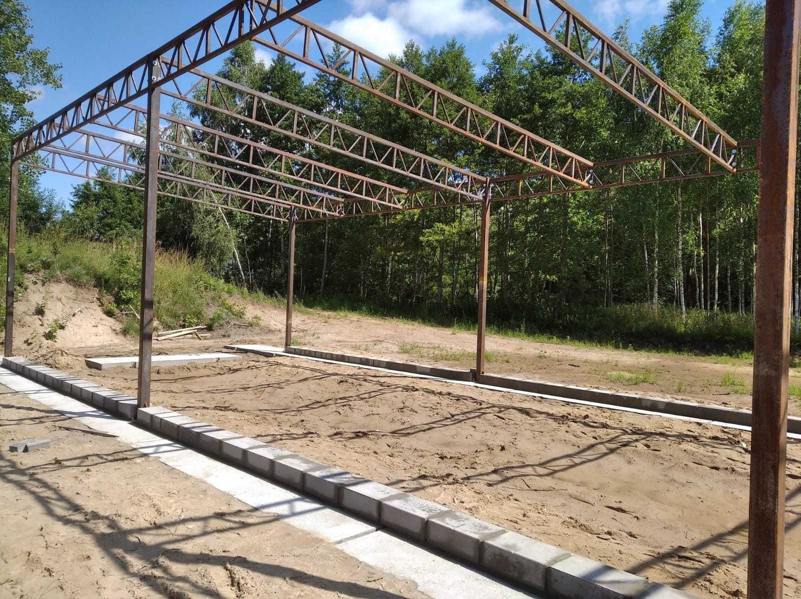 Konstrukcja Stalowa 6x6 m - Wiata Hala Garaż Carport - Nowa i Solidna