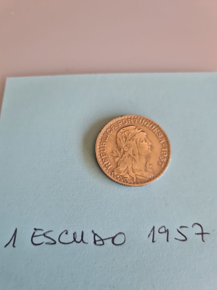 1 escudo de 1957 , moeda .