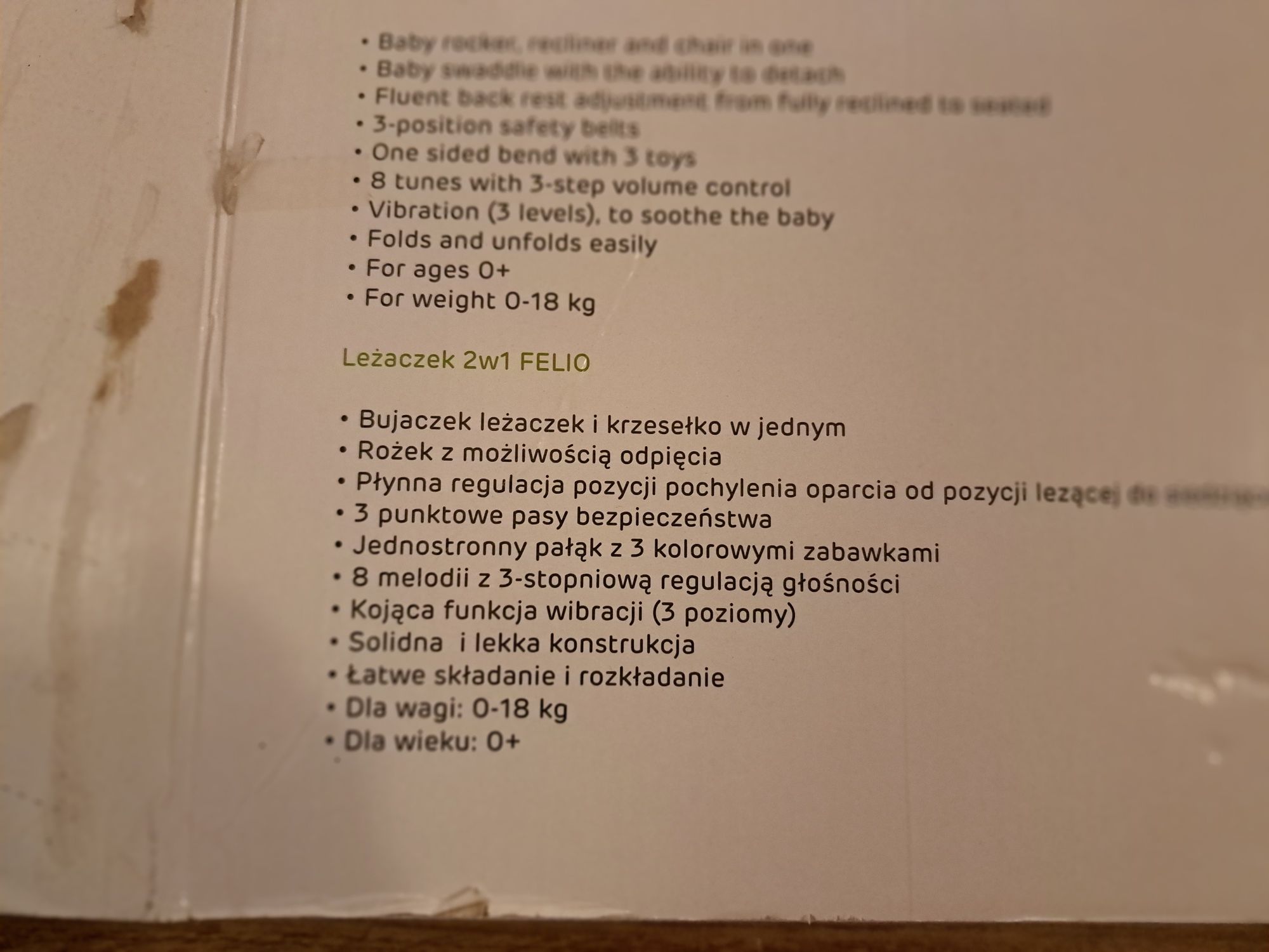 Leżaczek 2w1 Felio Kinderkraft