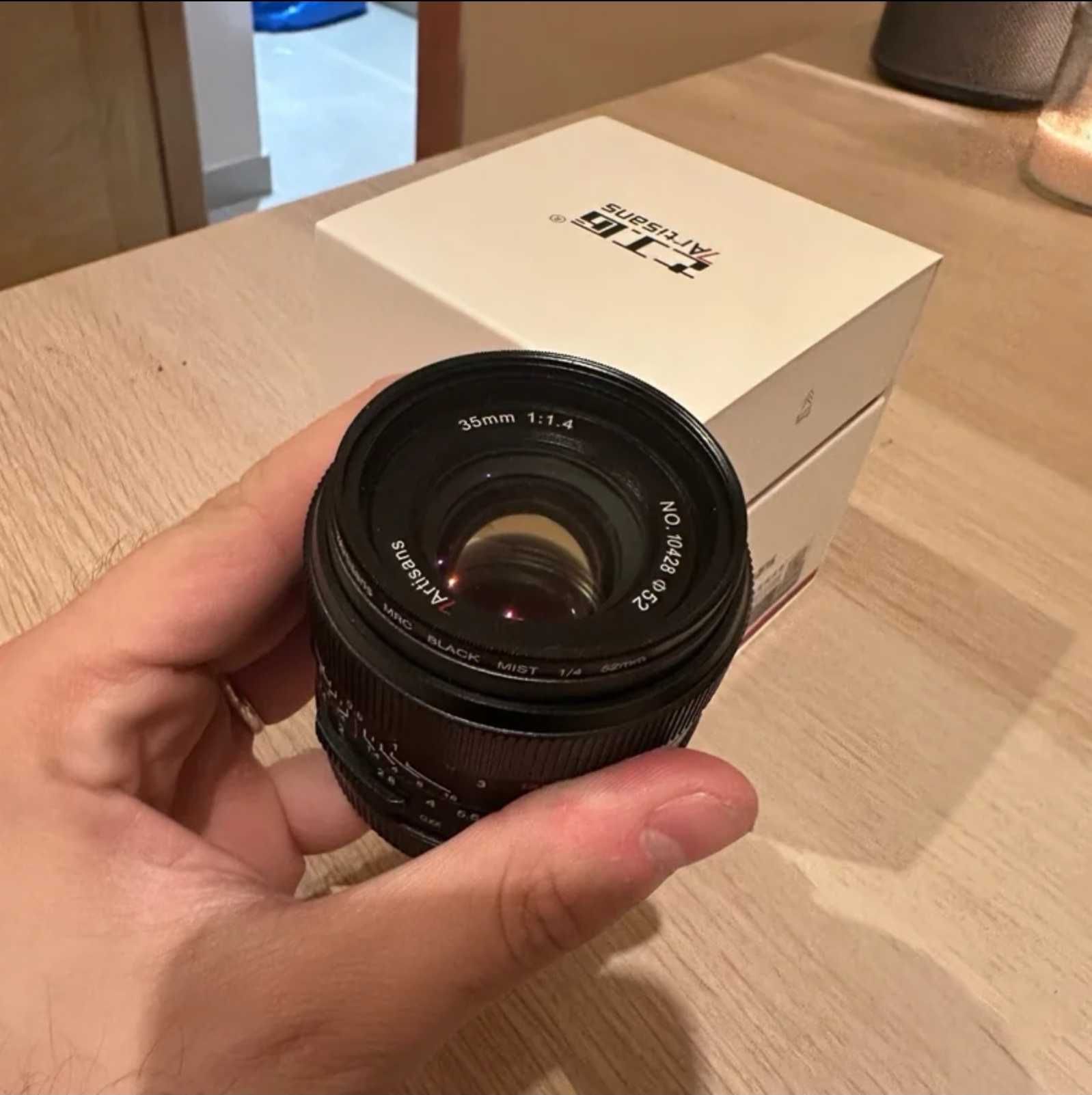 Lente Sony FE E Mount 35mm 1.4 7artisans Mark III com filtros nova