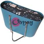 CZARNY organizer OBAG STANDARD bzy konwalie beż 2 kieszenie OMAY