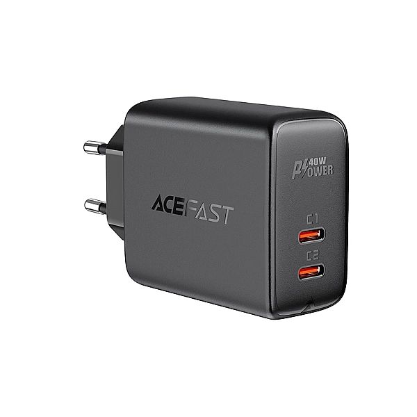Acefast ładowarka sieciowa 2x USB Typ C 40W, PPS, PD, QC 3.0, AFC, FCP