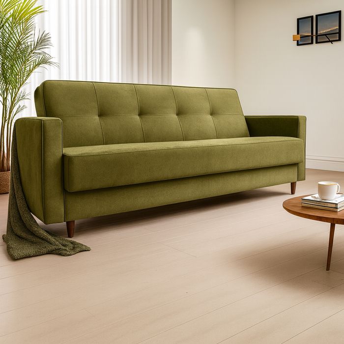 Wersalka z bokami rozkładana pojemnik sprężyny kanapa sofa łóżko pokój