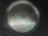 Taca repusowana, platerowana srebrem z XIX wieku