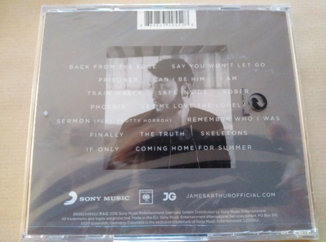 2 CD James Arthur: Back From The Edge (Edição de Luxo) e You - Selados