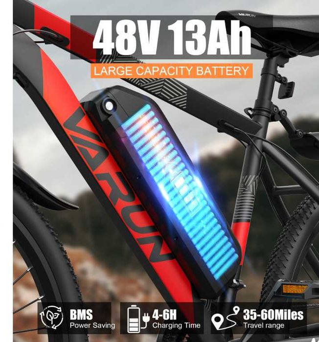 Bicicleta elétrica de montanha de longo alcance