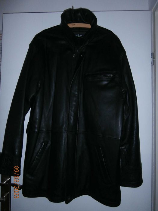 Kurtka skórzana 3/4 rozmiar L/XL - czarna / elegancka