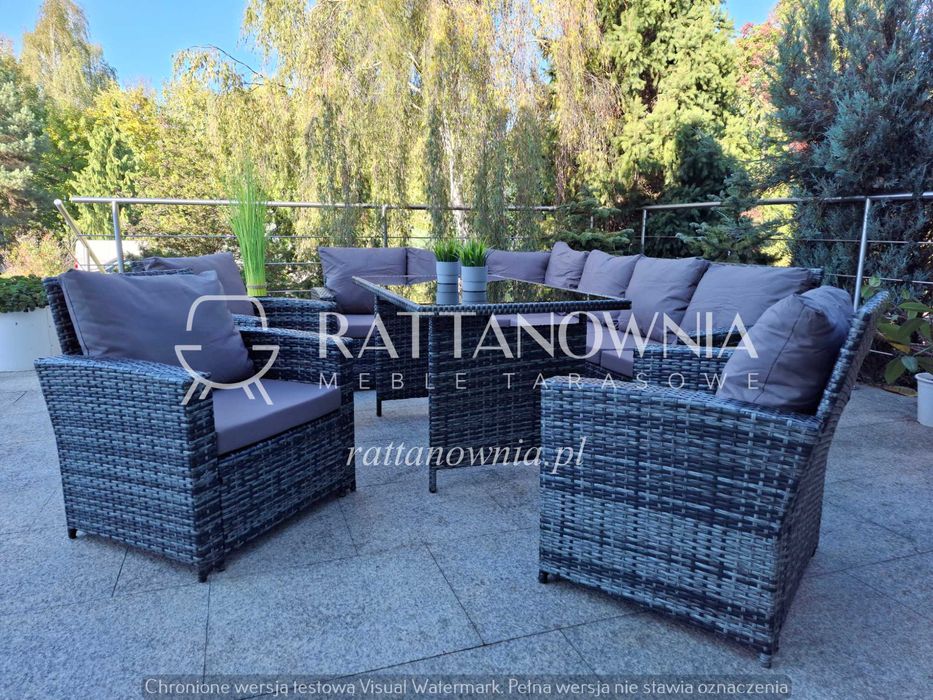Narożnik Ogrodowy Duży Komplet Mebli Ogrodowych 8-10 os. WYPRZEDAŻ !!!