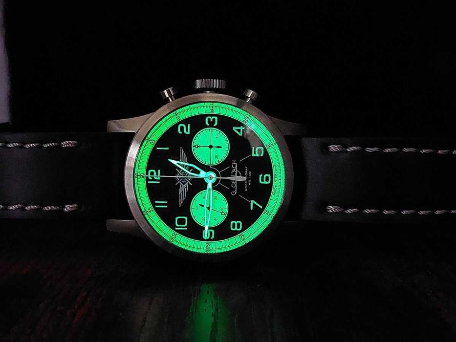 Zegarek męski PILOT chronograf automatyczny. G.Gerlach. NOWY