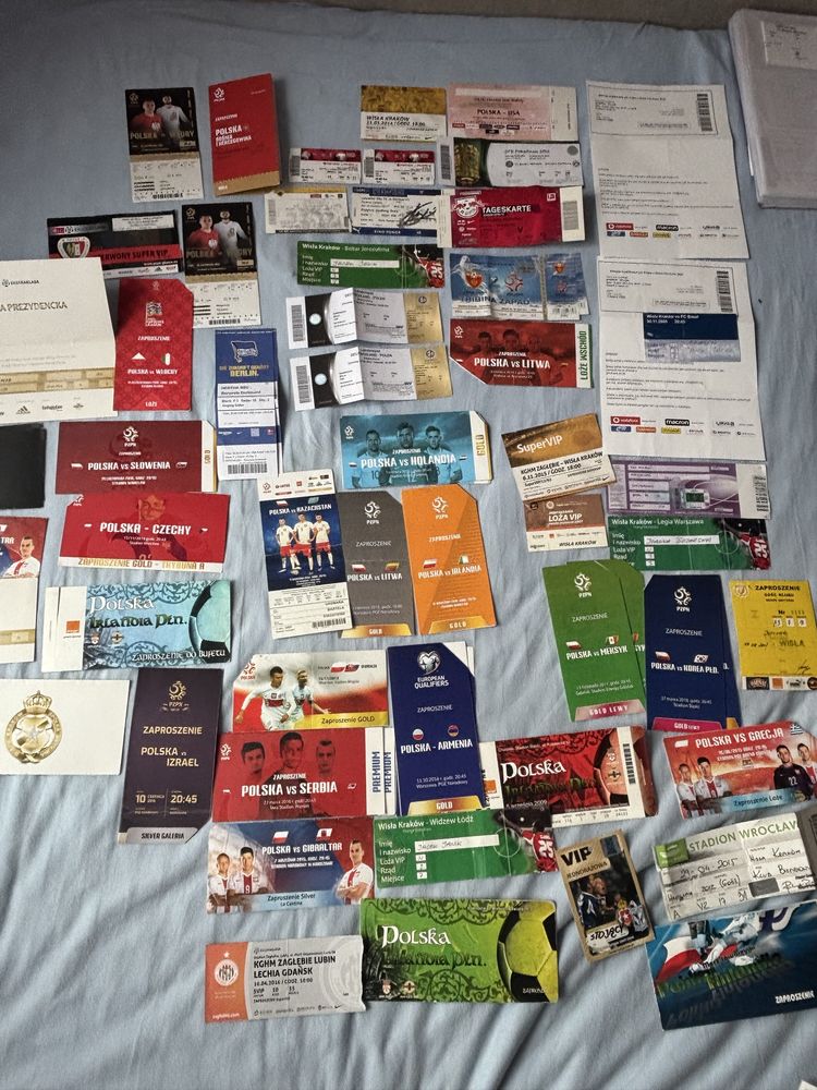 Stare unikalne bilety z meczow pilki noznej