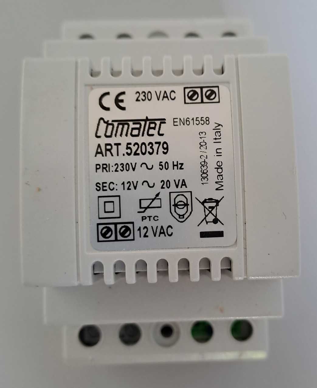 Transformator 230V / 12V, 20VA, szyna DIN