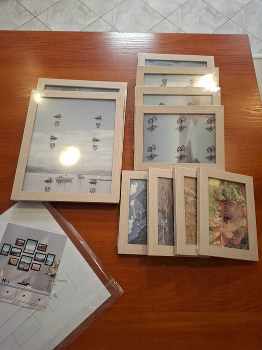 Ramki na zdjęcia ,zestaw 10szt, beżowe