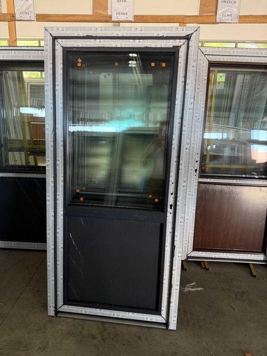 Drzwi PCV (90x200) (Białe Antracyt orzech) Od ręki! Transport cała PL!